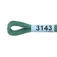 Нитки для вышивания Gamma мулине (3071-3172) 100% хлопок 24 x 8 м цв.3143 серо-зеленый