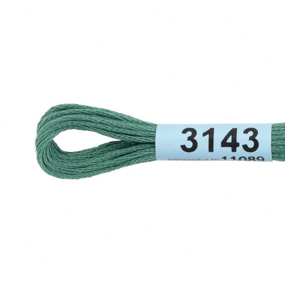 Нитки для вышивания Gamma мулине (3071-3172) 100% хлопок 24 x 8 м цв.3143 серо-зеленый