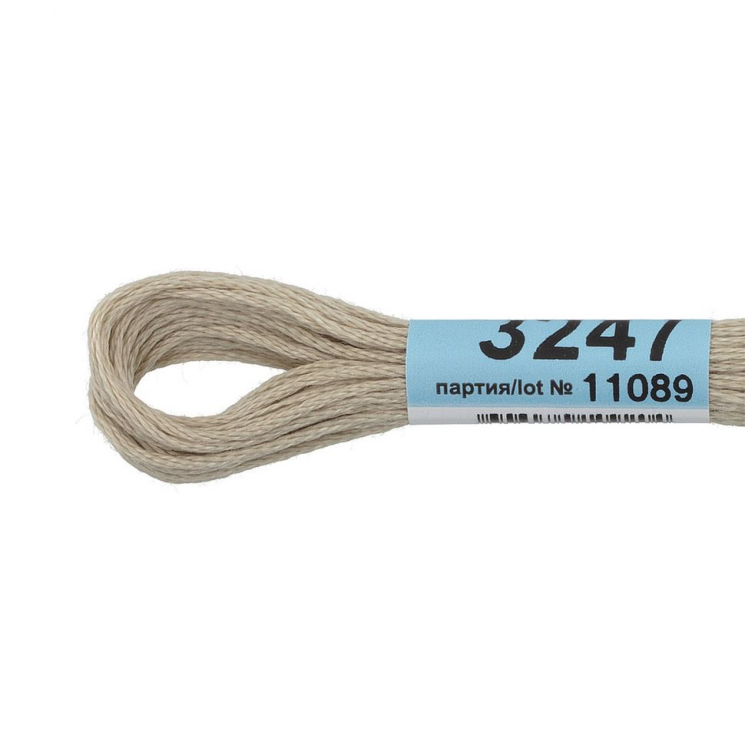 Нитки для вышивания Gamma мулине (3173-6115) 100% хлопок 24 x 8 м цв.3247 серо-бежевый