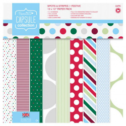 71536_Набор бумаги для скрапбукинга Spots & Stripes Festive