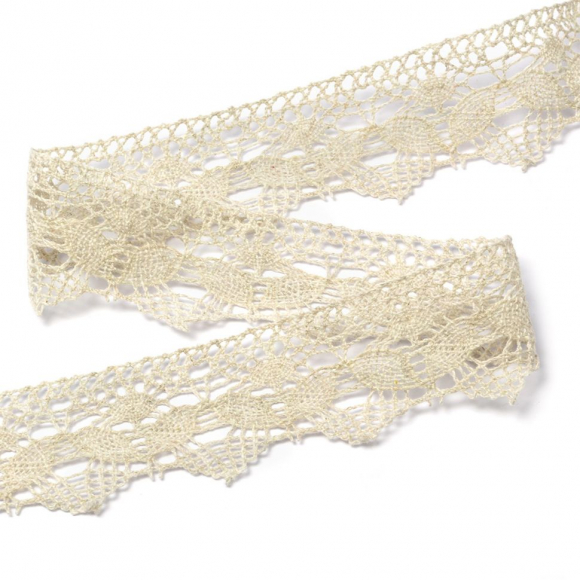 Тесьма вязаная 40мм 40.01.072 цв.суровый уп.25м