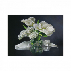 Картины мозаикой Molly арт.KM0877 Белый букет (16 цветов) 15х20 см