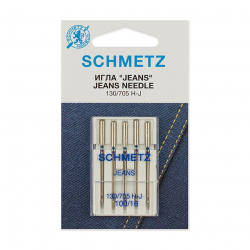 Иглы для бытовых швейных машин Schmetz для джинсы 130/705H-J №100, уп.5 игл