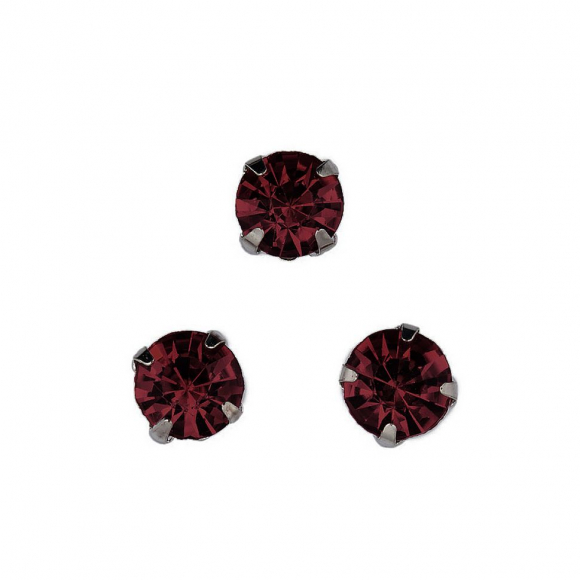 Стразы пришивные в цапах стекло TBY арт.MS.524.F цв.т.фиолетовый 8 мм, уп. 288шт