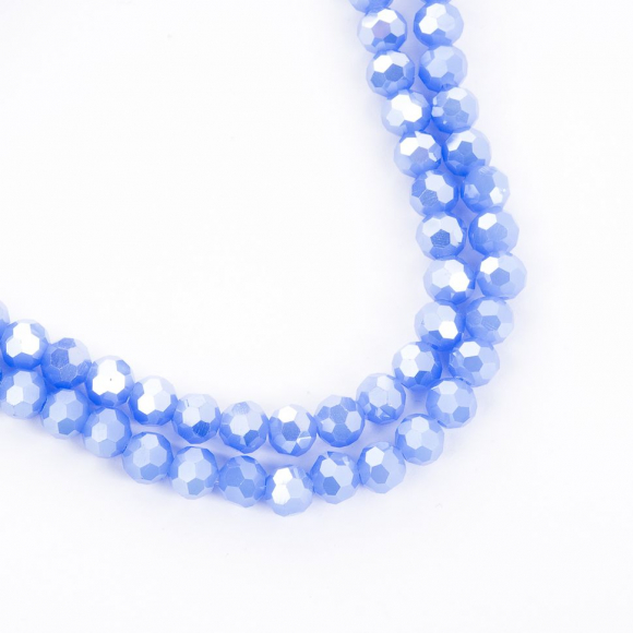 Бусины граненые Рондель (стекло) на нитях арт.TBY-R-2  6мм  цв.34 AB голубой уп.50х100 бусин