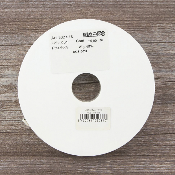 Косая бейка с детским принтом, 18 мм, цвет молочно-белый с розовым