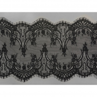 Кружево реснички KRUZHEVO арт.TBY 6885 шир.290мм цв.2 черный уп.3м