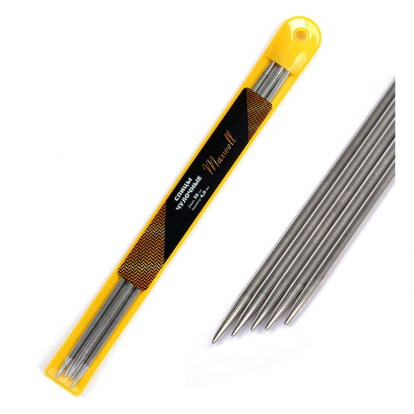 Спицы для вязания чулочные Maxwell Gold, металл арт.25-40 4,0 мм /25 см (5 шт)