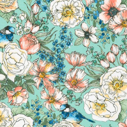 Ткань для пэчворка PEPPY Naturies Notebook 122 г/м? 100% хлопок цв.ABY-19846-192 SPRING уп.50х55 см