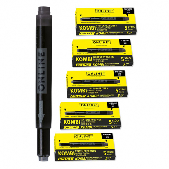 189556_Набор цветных картриджей "Combi Ink Cartridge" для перьевой ручки, 5 цветов, в комплекте 25 шт