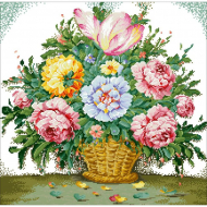 Набор для изготовления картин АЛМАЗНАЯ ЖИВОПИСЬ арт.АЖ.SP-491 Букет в корзинке 60x60 см