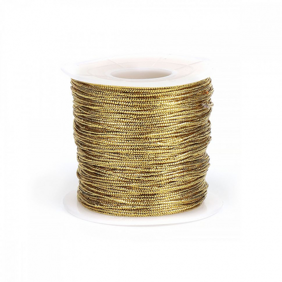 Шнур декоративный металлизированный арт.TBY.SHDM0102  1мм цв.золото уп.100м