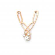 Украшение пришивное металл со стразами арт.UF.337 34х48мм цв.золото уп.10шт