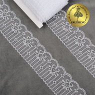 Кружево-трикотаж KRUZHEVO арт.TBY 1666 шир.50мм цв.01 белый, уп.27,4м