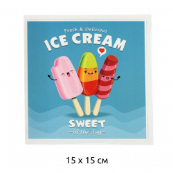 Термотрансфер арт.TBY.1319 Ice Cream 15х15см, уп.10шт