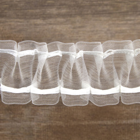 33143_Лента шторная прозрачная, сборка вафля, 50 мм, цвет белый