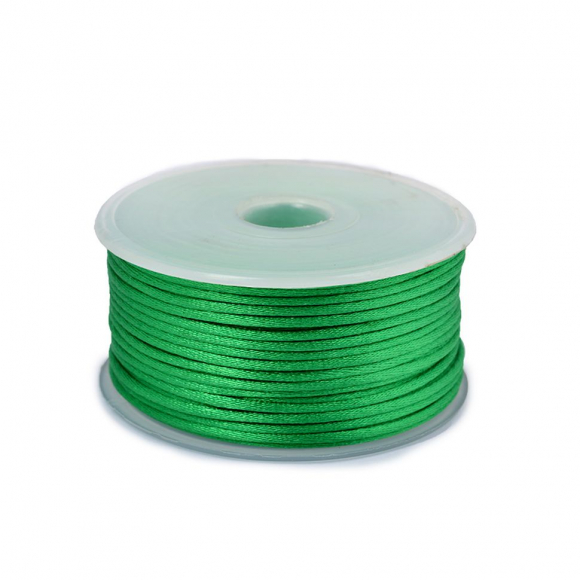 Шнур TBY атласный круглый 2мм цв.3042 зеленый уп.50м Шнур TBY атласный круглый 2мм цв.3042 зеленый уп.50м