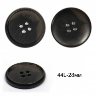 Пуговицы пластиковые TBY 2109 цв.2 черный 44L-28мм, 4 прокола,36шт