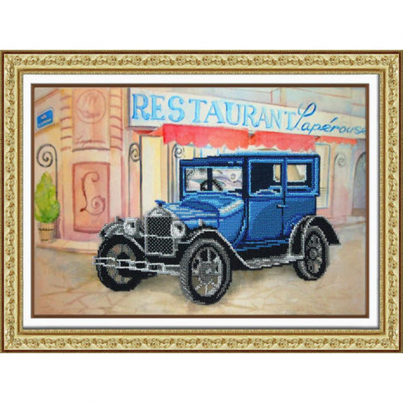 Набор для вышивания бисером ПАУТИНКА арт.Б-1481 Ретро Форд 38х26 см