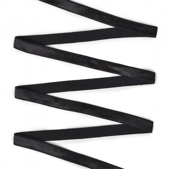 Резинка TBY бельевая окантовочная блестящая шир.10мм цв.F322 черный уп.50м