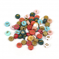 Бусины с английскими буквами ассорти арт. M4H-B010 уп. 50г (360 ± 10 шт)