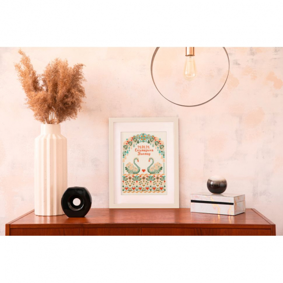 Набор для вышивания PANNA арт. SH-7338 Лебединая верность. Свадебная метрика 21,5х16,5 см