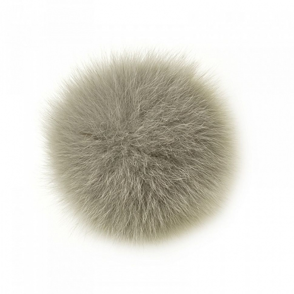 Помпон TBY натуральный арт.PNP024 Песец 10см цв.серый