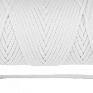 Шнур круглый х/б 03мм цв.белый уп.100м