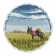 Набор для вышивания PANNA Живая картина арт. JK-2184 Брошь. Ослик в прерии 5,5х5,5 см