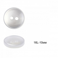 Пуговицы пластиковые C-NE64 цв.белый 16L-10мм, 2 прокола, 144шт