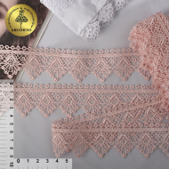 Кружево гипюр KRUZHEVO арт.TR.4G8084 шир.40мм цв.05 розовая пудра уп.9м
