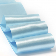 Лента атласная 75мм цв.3105 голубой IDEAL уп.27,4 м