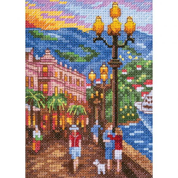 Набор для вышивания PANNA арт. GM-1840 Ялтинская набережная 11х14,5 см