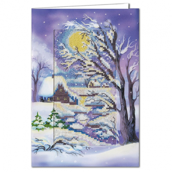 Набор для вышивания PANNA арт. OT-1663 Открытка. Лунная ночь 7,5х13,5 см