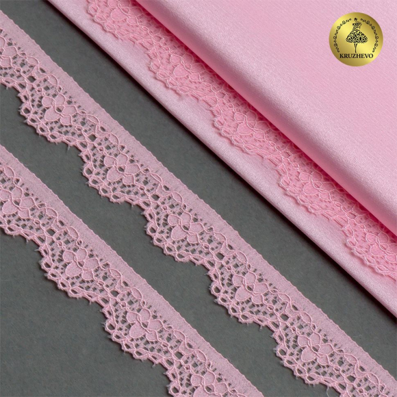 Кружево-стрейч KRUZHEVO арт.TBY.8031 шир.15мм цв.F133 нежно-розовый уп.50м