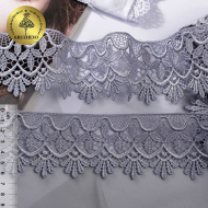 Кружево гипюр KRUZHEVO арт.TR.8G8254 шир.62мм цв.06 св.серый уп.9м
