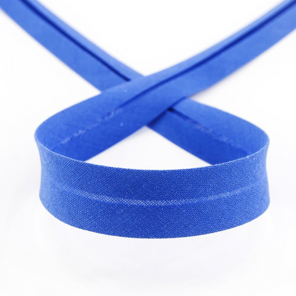 19643_Косая бейка хлопок/полиэстер 20 мм, 25 м, цвет 71, насыщенный серо-синий темный