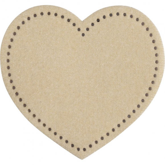 Термоаппликация "Сердце из замши бежевое"