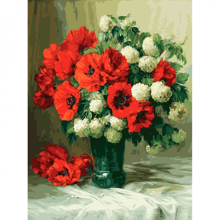 Картины по номерам Белоснежка арт.БЛ.305-AS Маки и снежные шары 30x40 см