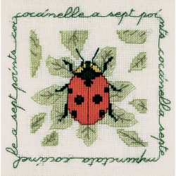 Набор для вышивания Le Bonheur des Dames арт.1692 Coccinelle A Sept Points (Божья коровка с семью точками) 13х13 см