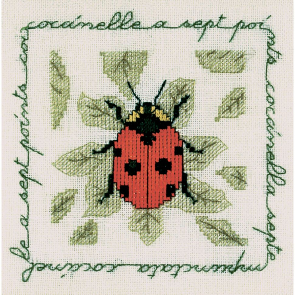 Набор для вышивания Le Bonheur des Dames арт.1692 Coccinelle A Sept Points (Божья коровка с семью точками) 13х13 см