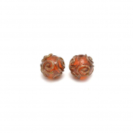 Бусины стеклянные Мурано TESОRO  арт.TS.D5162-01 цв.3 цв.оранжевый 12 мм in ?1,5 мм