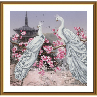 Набор для вышивания мулине НОВА СЛОБОДА арт.СВ3210 Павлины 27х28 см