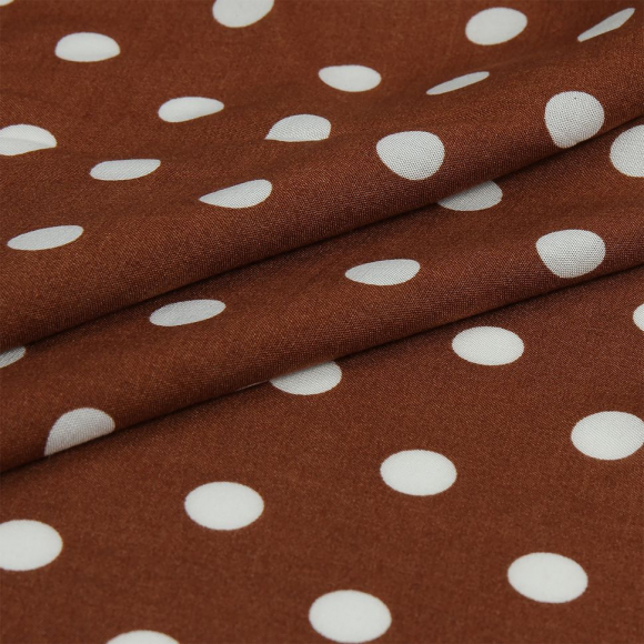 Ткань Штапель  TBY Vi-407-775-10 плот 90г/м2 100% вискоза шир. 145 см цв.10 коричневый рул.10-25м