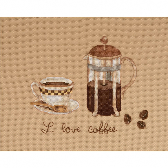Набор для вышивания крестом XIU CRAFTS арт.2032004 Я люблю кофе 20х25 см Набор для вышивания крестом XIU CRAFTS арт.2032004 Я люблю кофе 20х25 см
