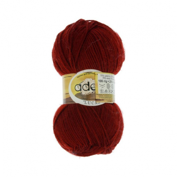 Пряжа ADELIA LUCAS (70% шерсть, 30% акрил) 5х100г/218м цв.08 т.терракотовый