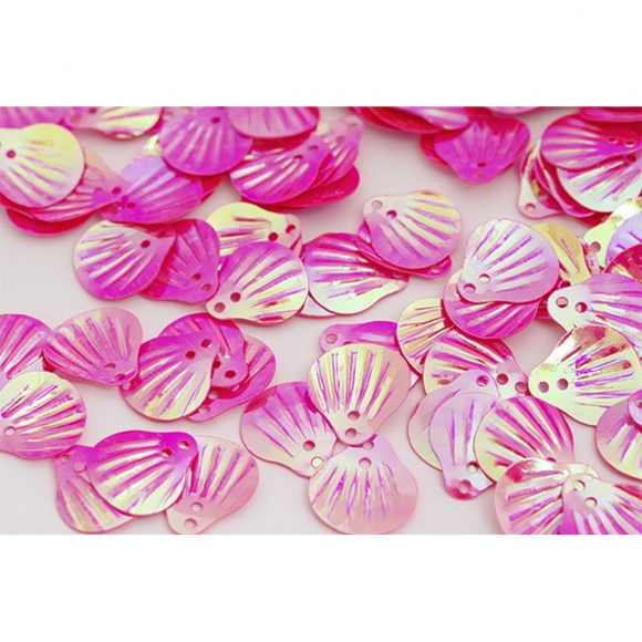 Пайетки россыпью арт.TBY-FLK269 12х14мм цв.028 ярк.розовый уп.50г