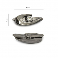 Украшение фигурное с шипами HP-2961 со стразами 20х9мм цв. никель черный уп. 100шт