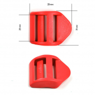 Пряжка регулятор трехщелевая силовая 25мм LS25А цв.красный нагрузка 100 кг уп.200 шт Пряжка регулятор трехщелевая силовая 25мм LS25А цв.красный нагрузка 100 кг уп.200 шт
