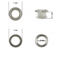 Люверсы сталь TBY.2510 №2 (? 4мм, h 3,7мм) цв. никель уп. 1000шт
